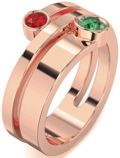 Rose Gold Round Two Stone Promise Ring