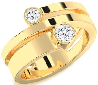 Diamond Gold Round Two Stone Ring