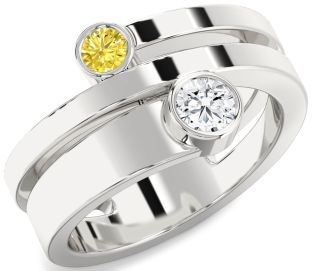 Silver Round Two Stone Promise Ring