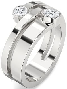 Diamond White Gold Round Two Stone Ring
