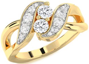 Diamond Gold Round Two Stone Ring