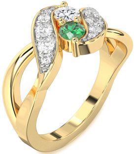 Diamond Gold Round Two Stone Promise Ring
