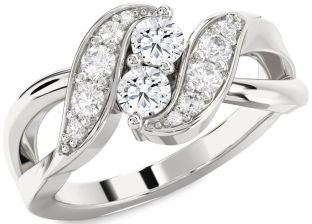 Diamond White Gold Round Two Stone Ring