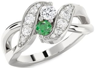 Diamond Platinum Round Two Stone Promise Ring