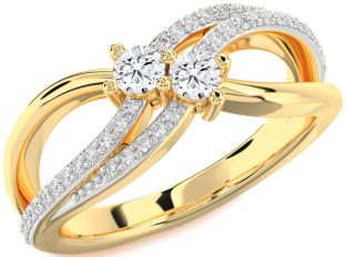 Diamond Gold Round Two Stone Ring
