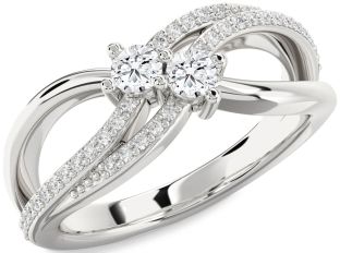 Diamond White Gold Round Two Stone Ring
