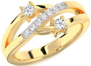 Diamond Gold Round Two Stone Ring