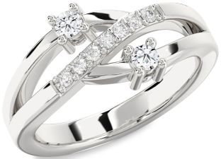Diamond White Gold Round Two Stone Ring