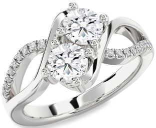 Diamond White Gold Round Two Stone Ring