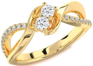 Diamond Gold Round Two Stone Ring