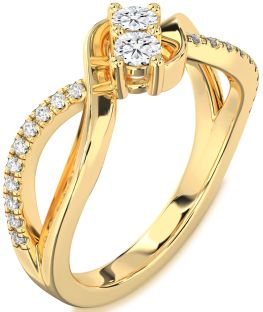 Diamond Gold Round Two Stone Ring