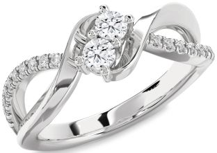 Diamond White Gold Round Two Stone Ring
