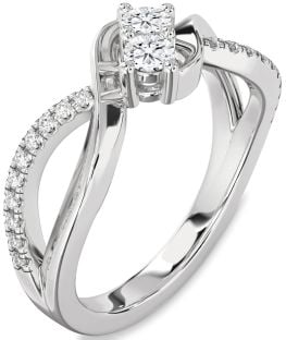 Diamond White Gold Round Two Stone Ring