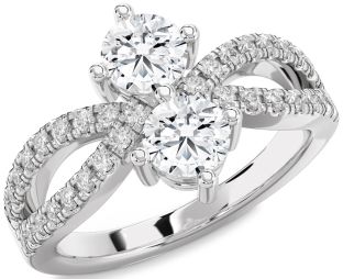 Diamond White Gold Round Two Stone Ring