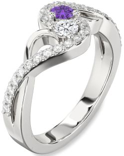 Diamond Platinum Round Two Stone Promise Ring
