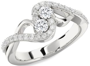 Diamond White Gold Round Two Stone Ring