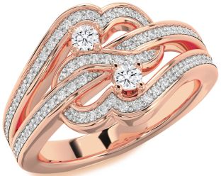 Diamond Rose Gold Round Two Stone Ring