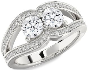 Diamond White Gold Round Two Stone Ring