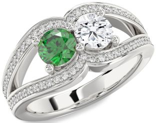 Diamond White Gold Round Two Stone Promise Ring