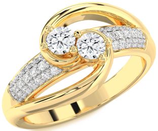 Diamond Gold Round Two Stone Ring