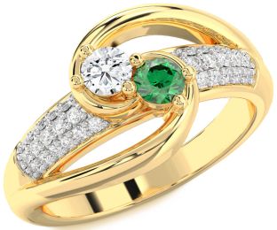 Diamond Gold Round Two Stone Promise Ring