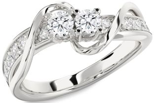 Diamond White Gold Round Two Stone Ring