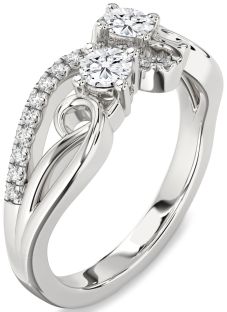 Diamond White Gold Round Two Stone Ring