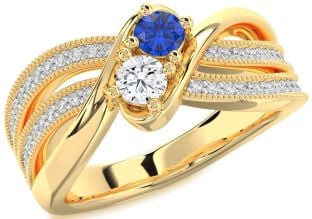 Diamond Gold Round Two Stone Promise Ring