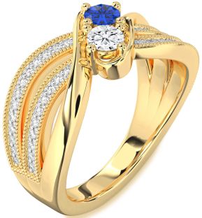Diamond Gold Round Two Stone Promise Ring