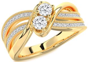 Diamond Gold Round Two Stone Ring