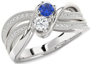 Diamond Platinum Round Two Stone Promise Ring