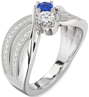 Diamond Platinum Round Two Stone Promise Ring