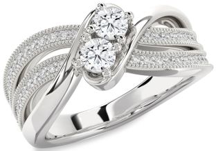 Diamond White Gold Round Two Stone Ring