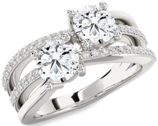 Diamond White Gold Round Two Stone Ring