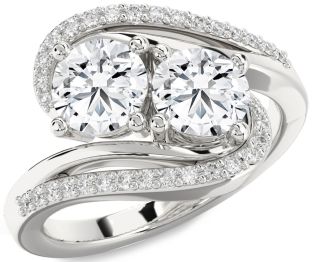 Diamond White Gold Round Two Stone Ring
