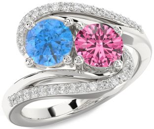 Diamond White Gold Round Two Stone Promise Ring