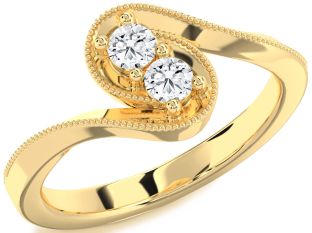 Diamond Gold Round Two Stone Ring