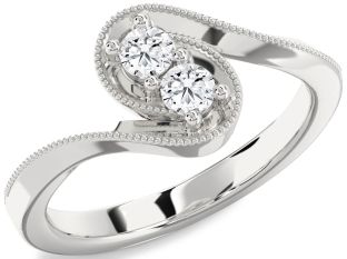 Diamond White Gold Round Two Stone Ring
