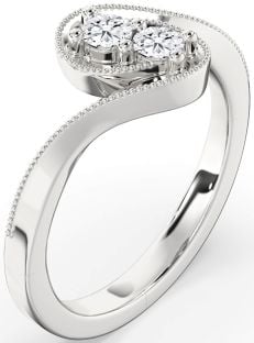Diamond White Gold Round Two Stone Ring