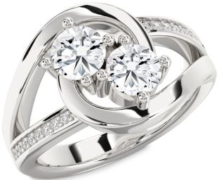 Diamond White Gold Round Two Stone Ring
