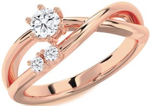 Diamond Rose Gold Round Ring