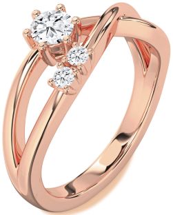 Diamond Rose Gold Round Promise Ring