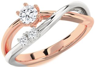Diamond Platinum & Rose Gold Round Ring