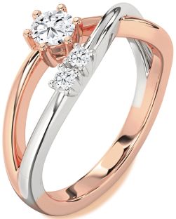 Diamond White Rose Gold Round Promise Ring