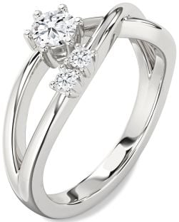 Diamond Platinum Round Promise Ring