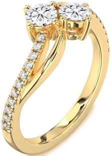 Diamond Gold Round Two Stone Ring