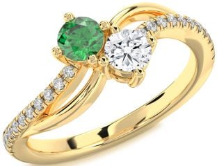 Diamond Gold Round Two Stone Promise Ring
