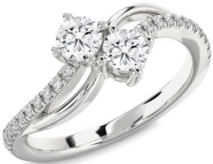 Diamond White Gold Round Two Stone Ring