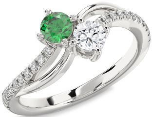 Diamond White Gold Round Two Stone Promise Ring