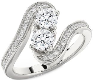 Diamond White Gold Round Two Stone Ring